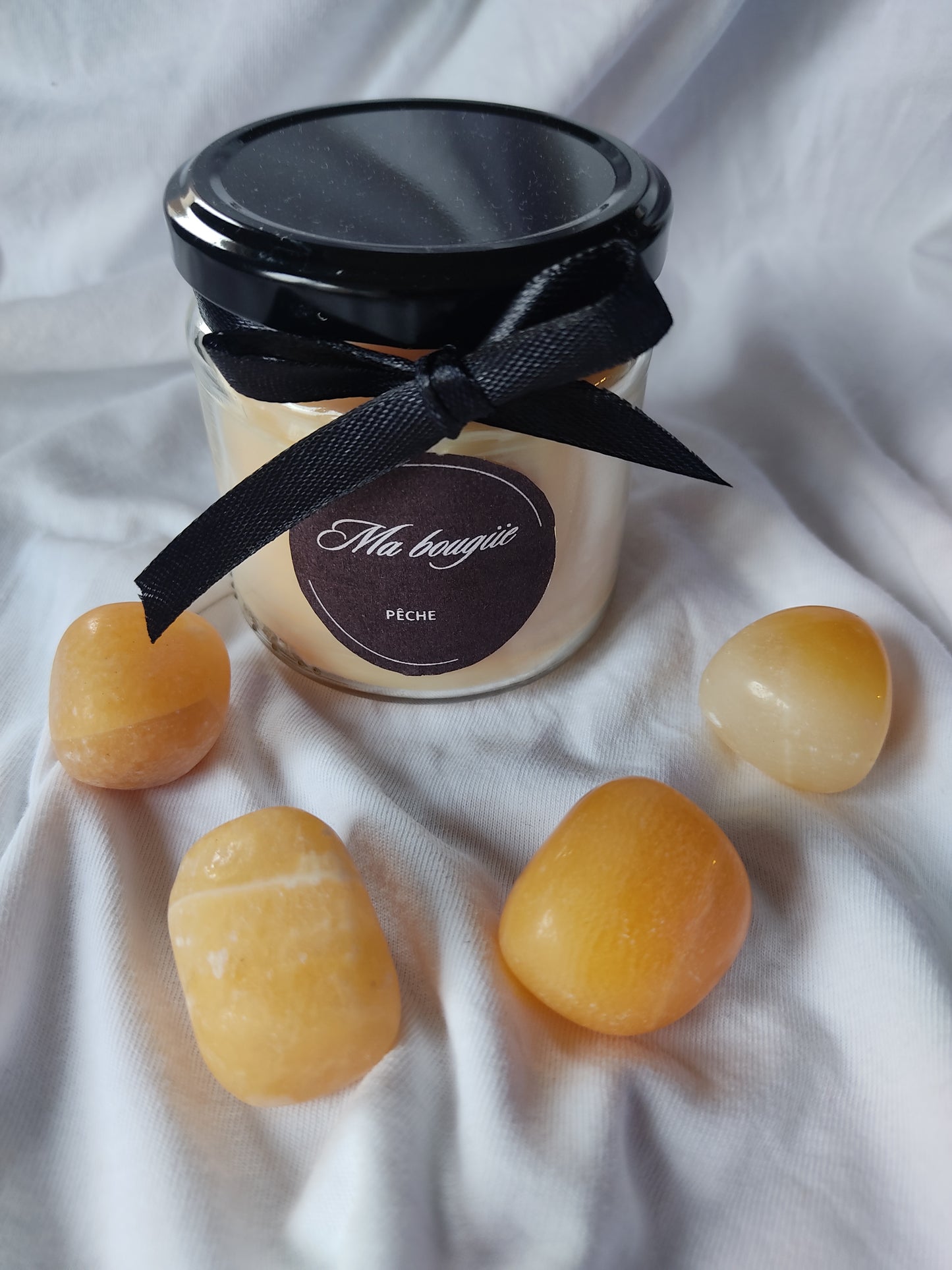 Bougie parfumé et Pierre naturelle