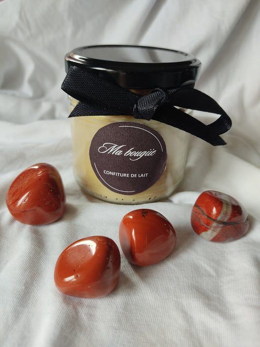 Bougie parfumé et pierre naturelle